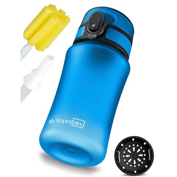 My Vesperbox® Trinkflasche Kinder [350ML] - Wasserflasche Kohlensäure Geeignet & Auslaufsicher - Water Bottle Kids - für Schule & Sport - Kinderflasche für Mädchen & Jungen - inkl. Ersatzdichtung