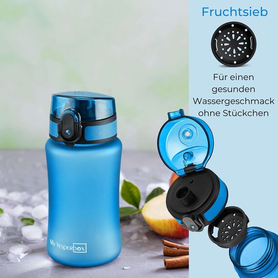 My Vesperbox® Trinkflasche Kinder [350ML] - Wasserflasche Kohlensäure Geeignet & Auslaufsicher - Water Bottle Kids - für Schule & Sport - Kinderflasche für Mädchen & Jungen - inkl. Ersatzdichtung