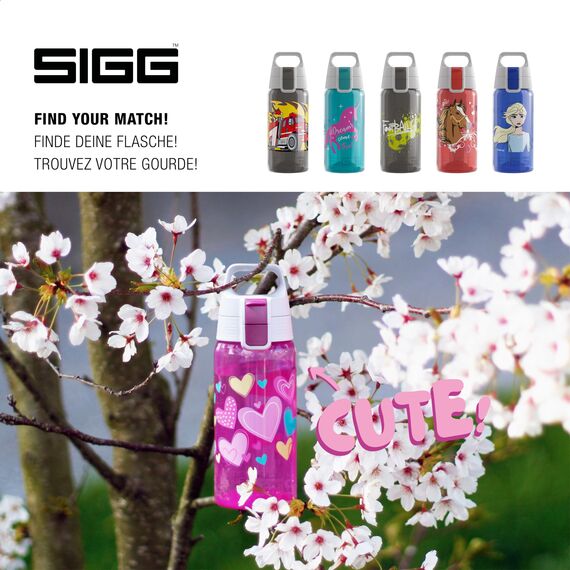 Sigg - Trinkflasche Kinder - Viva One Unifly - Für Kohlensäurehaltige Getränke Geeignet - Auslaufsicher - Spülmaschinenfest - BPA-frei - Sport & Schule - Rosa mit Einhorn - 0,5L