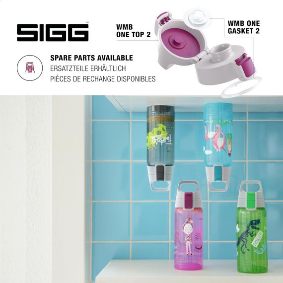 Sigg - Trinkflasche Kinder - Viva One Unifly - Für Kohlensäurehaltige Getränke Geeignet - Auslaufsicher - Spülmaschinenfest - BPA-frei - Sport & Schule - Rosa mit Einhorn - 0,5L