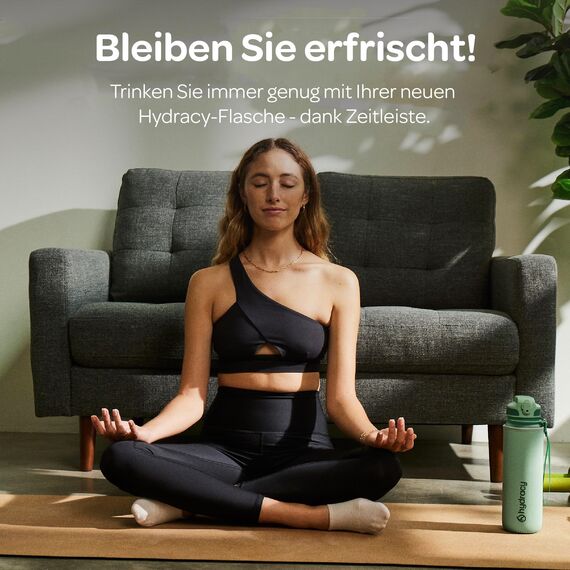 Hydracy Trinkflasche mit Fruchteinsatz - 1L Wasserflasche - BPA-freie Trinkflasche mit Zeitmarkierung Auslaufsichere Sportflasche - Kondensationsfrei für Sport und Outdoor