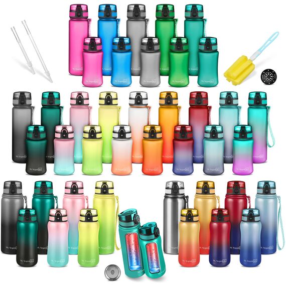 My Vesperbox® Trinkflasche Kinder [500ML] - Wasserflasche Kohlensäure Geeignet & Auslaufsicher - Water Bottle Kids - für Schule & Sport - Kinderflasche für Mädchen & Jungen - inkl. Ersatzdichtung