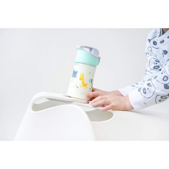 SIGG - Tritan Trinkflasche Kinder - Miracle Jungle - Mit Trinkhalm - Auslaufsicher - Spülmaschinenfest - Microwellengeeignet - Kratzresistent - BPA-frei - Schule & Sport - Grün mit Tieren - 0,35L
