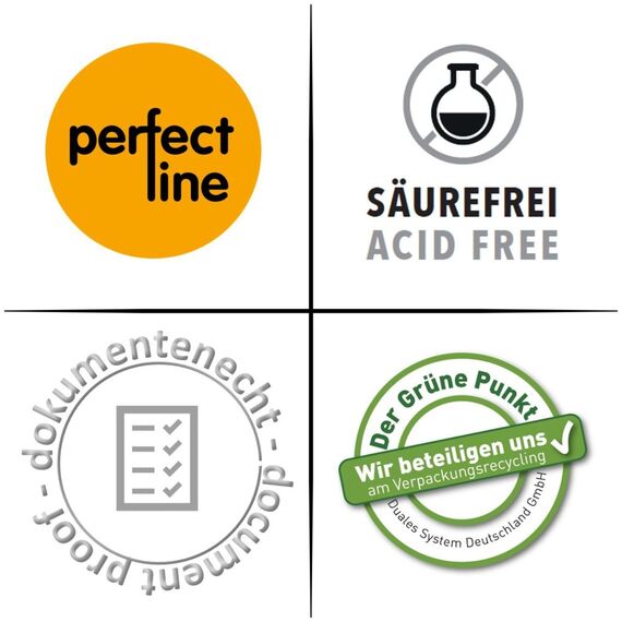 perfect line 25 Bast-Hefthüllen DIN-A4, 9 Farben, Heftumschlag mit Beschriftungsetikett, Heftschoner aus recycelbarem PP, dokumentenecht (1 x 25 Stk.)