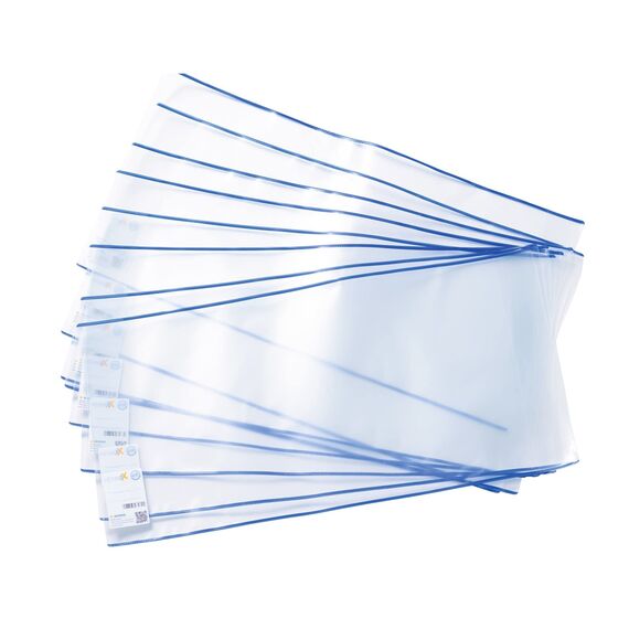 HERMA 7190 Buchumschläge 19 x 38 cm HERMÄX Classic, 10 Stück, Buchhüllen mit Beschriftungsetikett & Kantenschutz aus abwischbarer Polypropylen-Folie, Buchschoner Set für Schulbücher, transparent