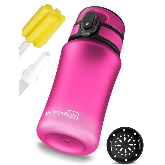 My Vesperbox® Trinkflasche Kinder [350ML] - Wasserflasche Kohlensäure Geeignet & Auslaufsicher - Water Bottle Kids - für Schule & Sport - Kinderflasche für Mädchen & Jungen - inkl. Ersatzdichtung