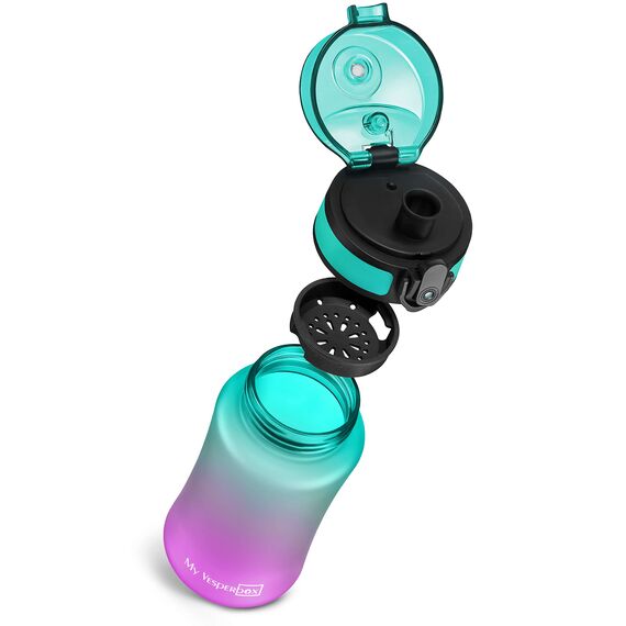 My Vesperbox® Trinkflasche Kinder [350ML] - Wasserflasche Kohlensäure Geeignet & Auslaufsicher - Water Bottle Kids - für Schule & Sport - Kinderflasche für Mädchen & Jungen - inkl. Ersatzdichtung