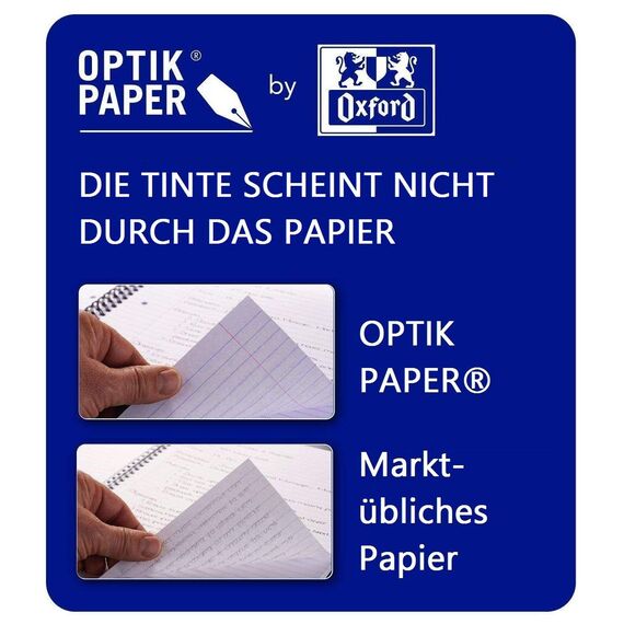Oxford Schule Klausuren-Block A4, liniert mit Rand, 50 Blatt, orange, 5 Stück