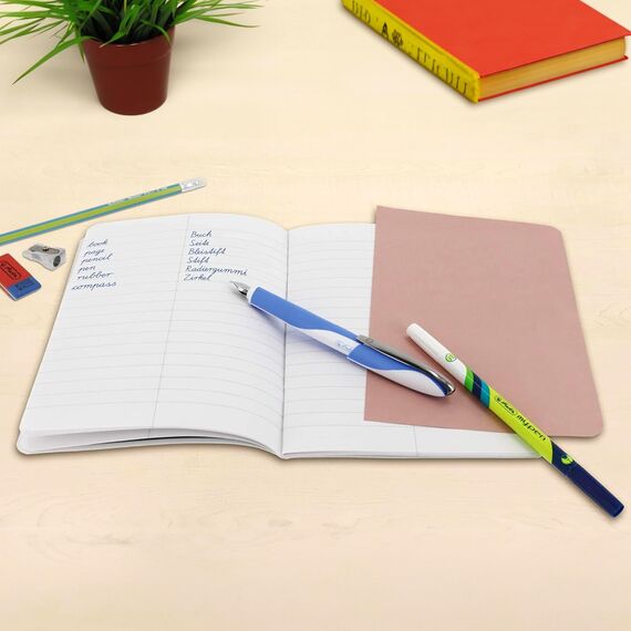 Herlitz Vokabelheft A5, Lineatur 53, liniert mit Mittellinie, Schulheft mit 2 Spalten, 32 Blatt, 5 Stück