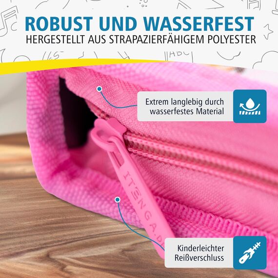 itenga Schüler-Etui Mäppchen Schmetterling 28 teilig 1-Zipper