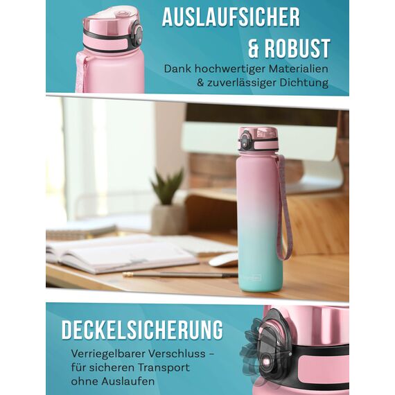 My Vesperbox® Trinkflasche Kinder [750ML] - Wasserflasche Kohlensäure Geeignet & Auslaufsicher - Water Bottle Kids - für Schule & Sport - Kinderflasche für Mädchen & Jungen - inkl. Ersatzdichtung