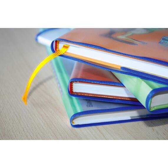HERMA 7195 Buchumschlag 19,5 x 38 cm HERMÄX Classic, Buchhülle mit Beschriftungsetikett & Kantenschutz aus abwischbarer Polypropylen-Folie, Buchschoner für Schulbücher, transparent