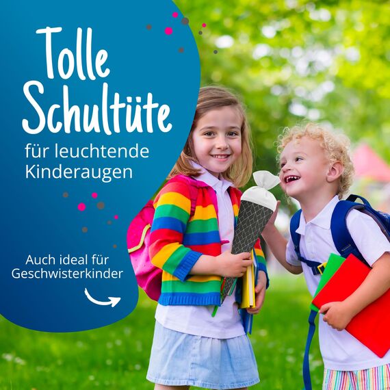 itenga Geschwisterschultüte 35cm Geschenkverpackung Schultüte Zuckertüte klein für Erwachsene Kinder Party (Abstrakt schwarz weiß)