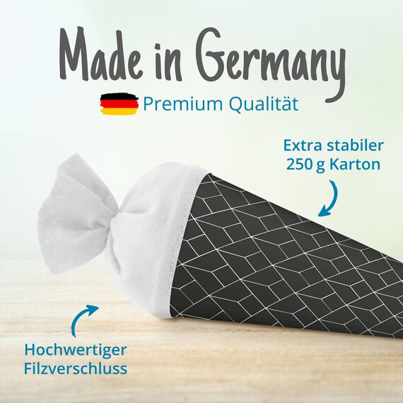 itenga Geschwisterschultüte 35cm Geschenkverpackung Schultüte Zuckertüte klein für Erwachsene Kinder Party (Abstrakt schwarz weiß)