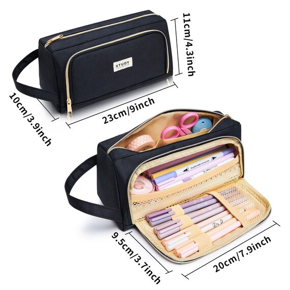 KALIDI Federmäppchen, Etui Große Kapazität 2 Fach Federtaschen Unisex Mäppchen Stiftetasche Bleistift Beutel Schulsachen Pencil Case mit Tragegriff für Schule Büro Mädchen Damen Student