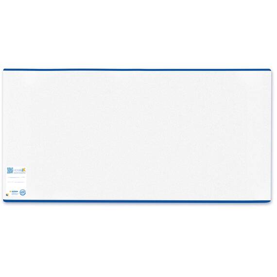 HERMA 7201 Buchumschlag 20 x 52 cm HERMÄX Classic, Buchhülle mit Beschriftungsetikett & Kantenschutz aus abwischbarer Polypropylen-Folie, Buchschoner für Schulbücher, transparent