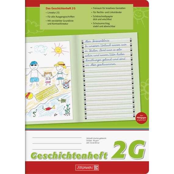 Brunnen 104499102 Geschichtenheft 2G Klasse 2, A4, 16 Blatt