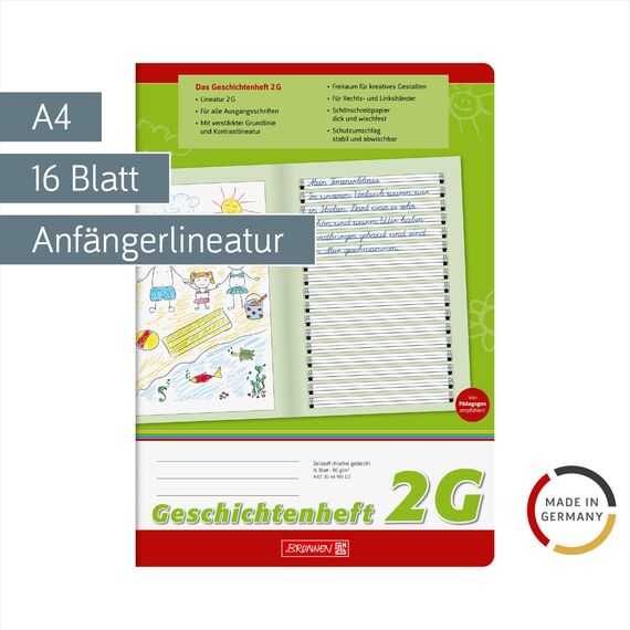 Brunnen 104499102 Geschichtenheft 2G Klasse 2, A4, 16 Blatt