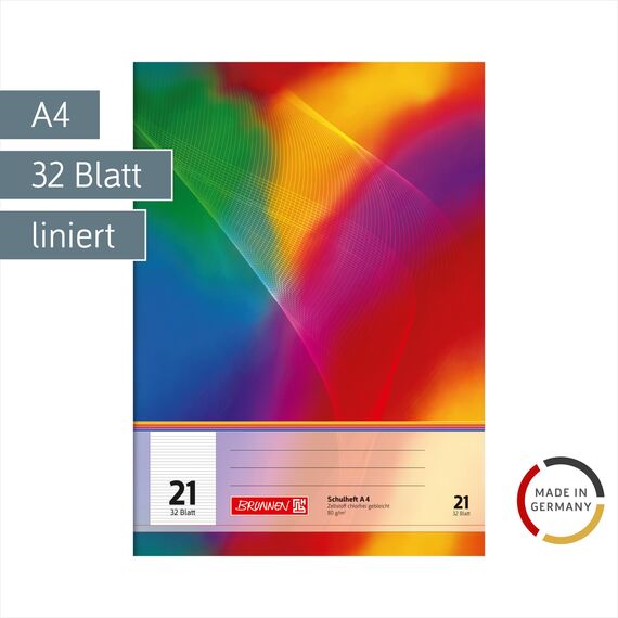 Brunnen 104432102 Schulheft DIN A4, 32 Blatt, Doppelheft
