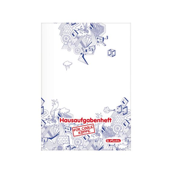 Herlitz Aufgabenheft für coole Köpfe, A5, holzfreies Papier, 80 g/m², 48 Blatt