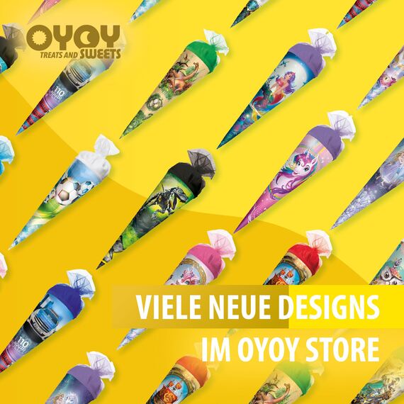 OYOY 35cm Schultüte gefüllt mit Süßigkeiten Mix I ROTH Schultüte Einhorn I kleine Schultüte fertig gefüllt I Geschwister Schultüte I Zuckertüte klein I Einschulung Geschenk