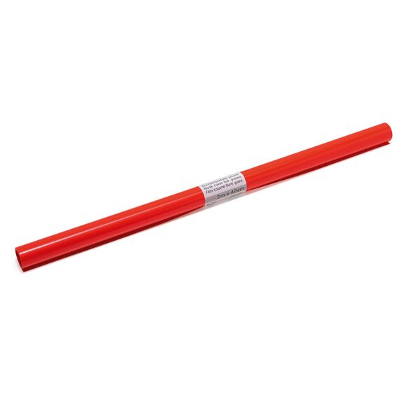 HERMA 7362 Buchschutzfolie nicht klebend transparent rot, 2 m x 40 cm, reiß- & wasserfest Bucheinschlagfolie, matt genarbte Buchfolie aus robuster Polypropylen-Folie für dauerhaftes Einbinden