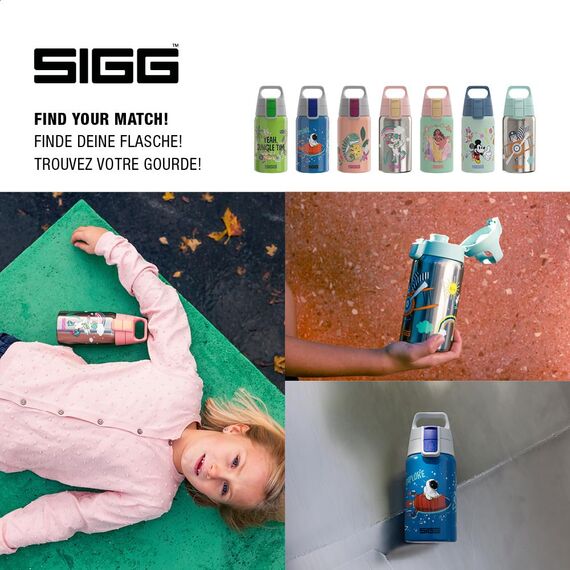 Sigg - Edelstahl Trinkflasche Kinder - Shield One Disney Lion King - Für Kohlensäurehaltige Getränke Geeignet - Auslaufsicher - Federleicht - BPA-frei - Sport & Schule - xxxx - 0,5L