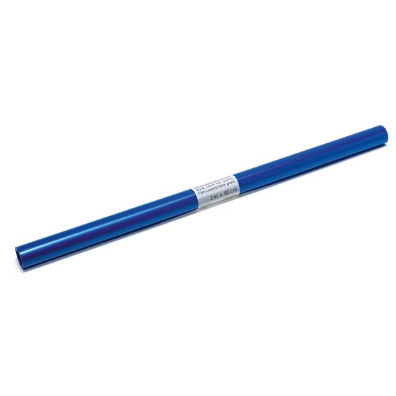 HERMA 7363 Buchschutzfolie nicht klebend transparent blau, 2 m x 40 cm, reiß- & wasserfest Bucheinschlagfolie, matt genarbte Buchfolie aus robuster Polypropylen-Folie für dauerhaftes Einbinden
