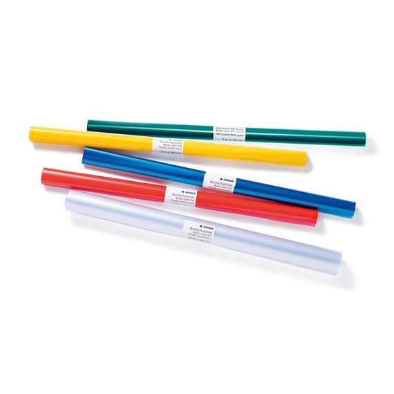 HERMA 7386 Buchschutzfolie nicht klebend transparent, 10 m x 40 cm, reiß- & wasserfest Bucheinschlagfolie, matt genarbte Buchfolie aus robuster Polypropylen-Folie für dauerhaftes Einbinden