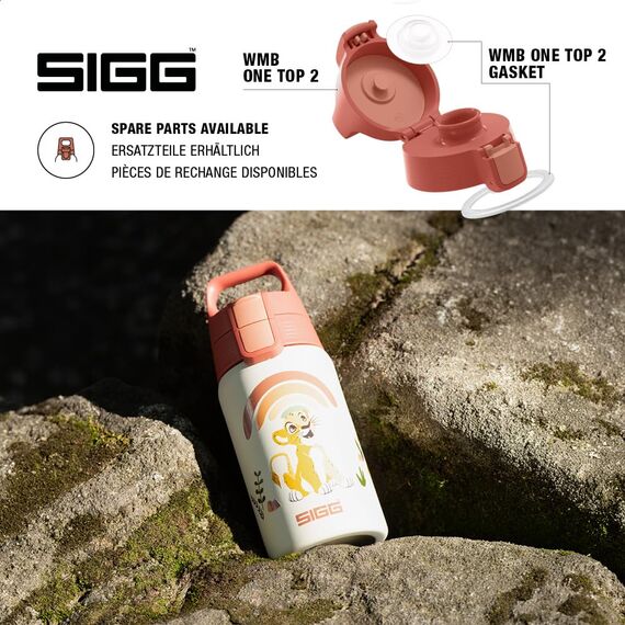 Sigg - Edelstahl Trinkflasche Kinder - Shield One Disney Lion King - Für Kohlensäurehaltige Getränke Geeignet - Auslaufsicher - Federleicht - BPA-frei - Sport & Schule - xxxx - 0,5L