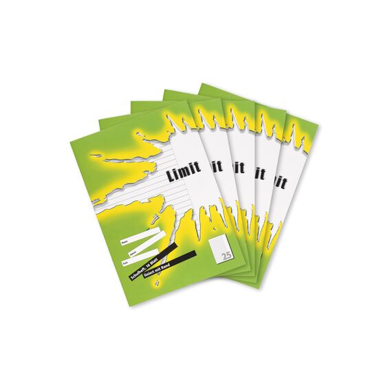 Limit Schulheft A4, 16 Blatt, Lineatur 25, Liniert Mit Rand, 5 Stück