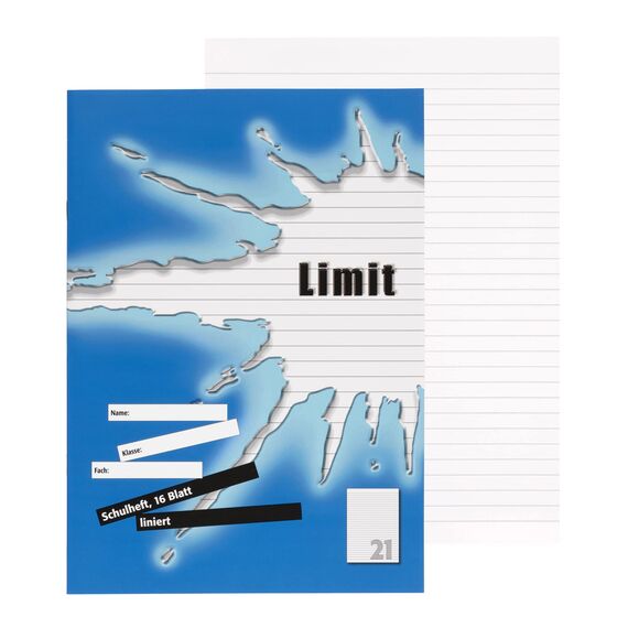 Limit Schulheft A4, 16 Blatt, Lineatur 21, liniert, 5 Stück