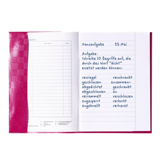 HERMA 7432 Heftumschläge A5 Bast Pink, 25 Stück, Hefthüllen mit Beschriftungsetikett & Baststruktur aus strapazierfähiger & abwischbarer Polypropylen-Folie, Heftschoner Set für Schulhefte, farbig