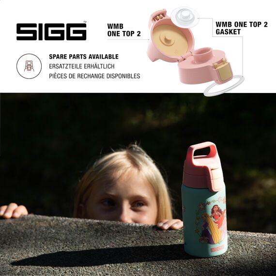 Sigg - Edelstahl Trinkflasche Kinder - Shield One Disney Princesses - Für Kohlensäurehaltige Getränke Geeignet - Auslaufsicher - Federleicht - BPA-frei - Sport & Schule - xxxx - 0,5L