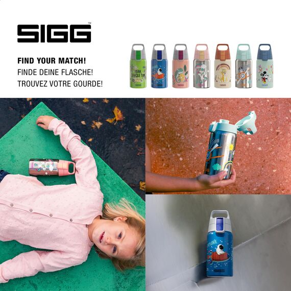 Sigg - Edelstahl Trinkflasche Kinder - Shield One Disney Princesses - Für Kohlensäurehaltige Getränke Geeignet - Auslaufsicher - Federleicht - BPA-frei - Sport & Schule - xxxx - 0,5L