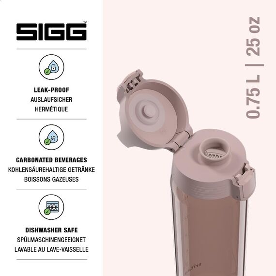Sigg - Tritan Trinkflasche - Total Color ONE Dusk - Für Kohlensäurehaltige Getränke Geeignet - Spülmaschinenfest - Auslaufsicher - Leicht - BPA-frei - Dusk - 0.75L