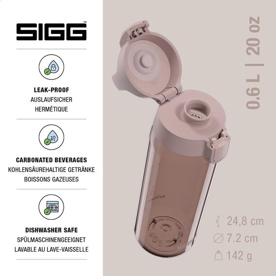 Sigg - Tritan Trinkflasche - Total Color ONE Morning Dusk - Für Kohlensäurehaltige Getränke Geeignet - Spülmaschinenfest - Auslaufsicher - Leicht - BPA-frei - Dusk - 0.6L