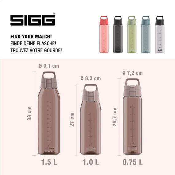 Sigg - Tritan Trinkflasche - Total Color ONE Dusk - Für Kohlensäurehaltige Getränke Geeignet - Spülmaschinenfest - Auslaufsicher - Leicht - BPA-frei - Dusk - 0.75L