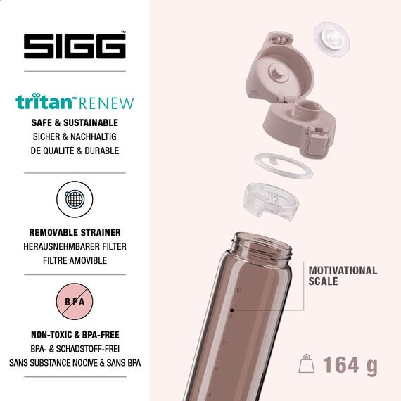Sigg - Tritan Trinkflasche - Total Color ONE Dusk - Für Kohlensäurehaltige Getränke Geeignet - Spülmaschinenfest - Auslaufsicher - Leicht - BPA-frei - Dusk - 0.75L