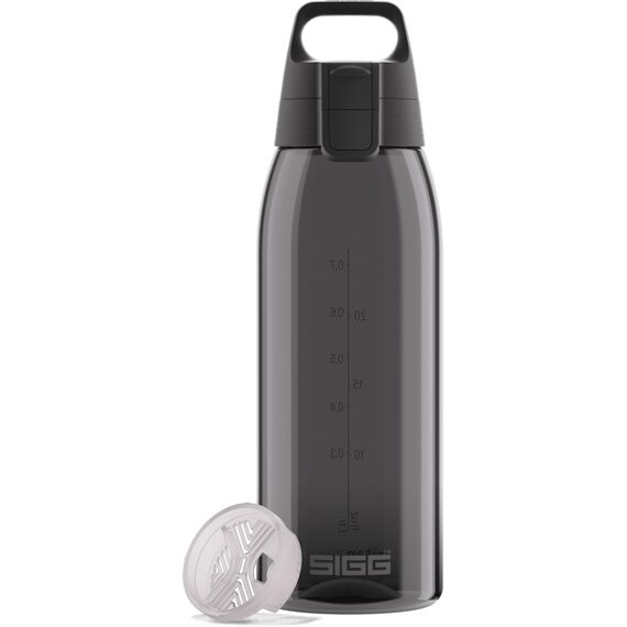 Sigg - Tritan Trinkflasche - Total Color ONE Anthracite - Für Kohlensäurehaltige Getränke Geeignet - Spülmaschinenfest - Auslaufsicher - Leicht - BPA-frei - Grau - 1L