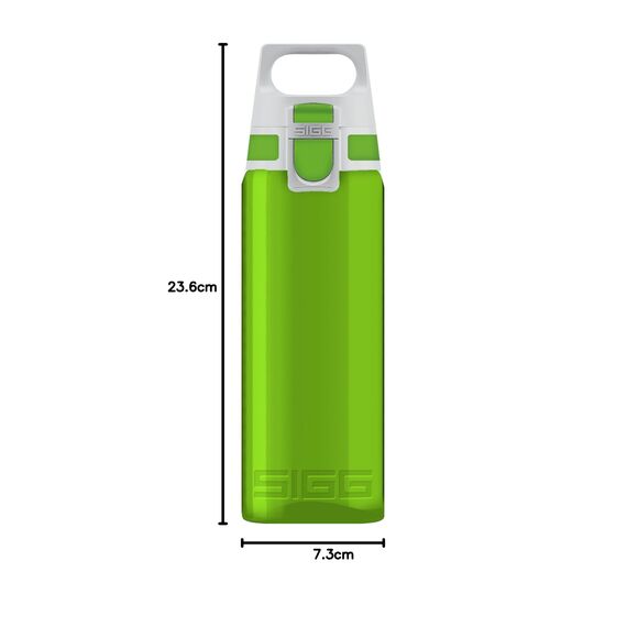 Sigg Total Color Green Trinkflasche (0.6 L), schadstofffreie und auslaufsichere Trinkflasche, leichte und bruchfeste Trinkflasche aus Tritan