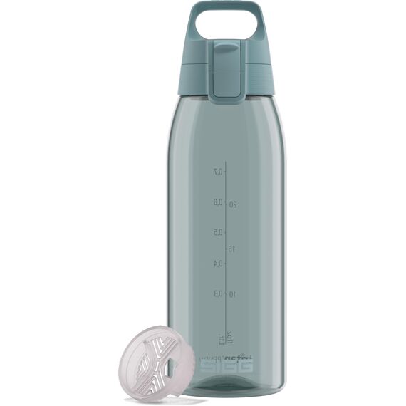 Sigg - Tritan Trinkflasche - Total Color ONE Morning Blue - Für Kohlensäurehaltige Getränke Geeignet - Spülmaschinenfest - Auslaufsicher - Leicht - BPA-frei - Blau - 1L