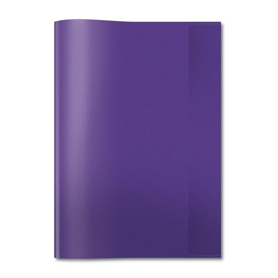 HERMA 7496 Heftumschlag A4 Transparent Violett Lila, Hefthülle aus strapazierfähiger & abwischbarer Polypropylen-Folie, durchsichtige Heftschoner für Schulhefte, farbig