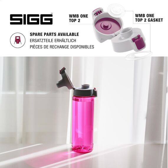 Sigg Total Color Berry Trinkflasche (0.6 L), schadstofffreie und auslaufsichere Trinkflasche, leichte und bruchfeste Trinkflasche aus Tritan