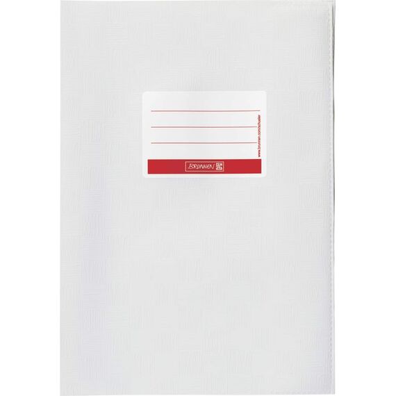 Brunnen 104052500 Hefthülle für A5 mit Namensschild und Strukturprägung/Baststruktur, 1 Umschlag, weiß (Packung mit 2)
