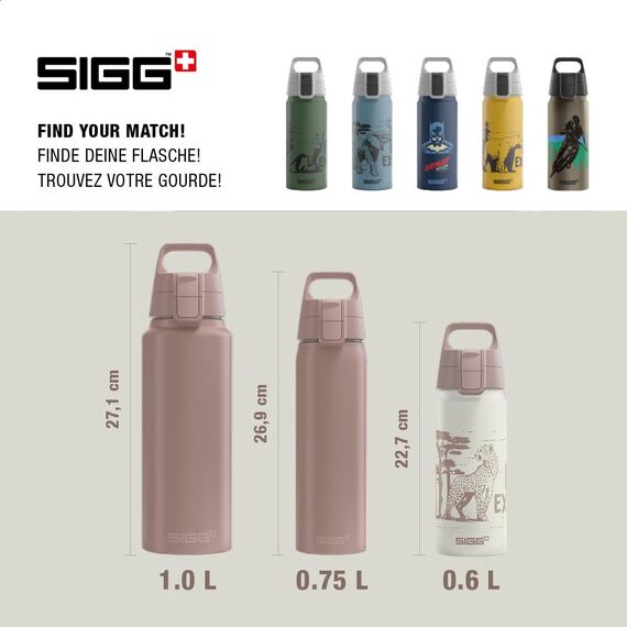 Sigg - Alu Trinkflasche Kinder - WMB ONE Brave Safari - Für Kohlensäurehaltige Getränke Geeignet - Auslaufsicher - Federleicht - BPA-frei - Klimaneutral Zertifiziert - Sport & Schule - Weiß - 0,6L