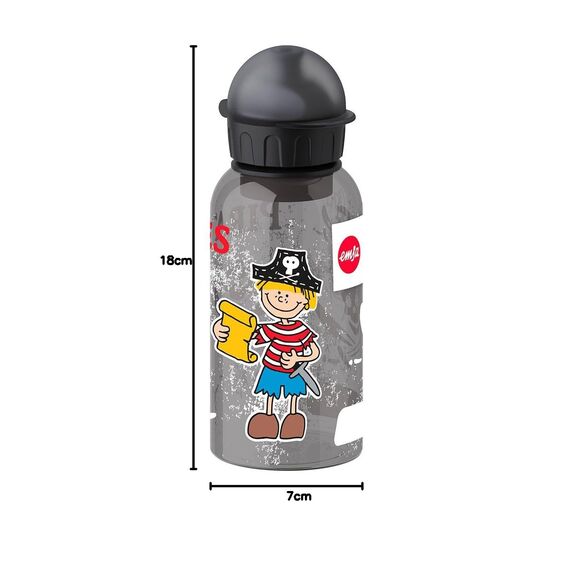 Emsa 518121 Kinder-Trinkflasche | 400 ml | Kids Pirate | Sicherheitsverschluss | 100 % dicht | BPA frei | hygienisch | Tritan, 7 x 7 x 18 cm