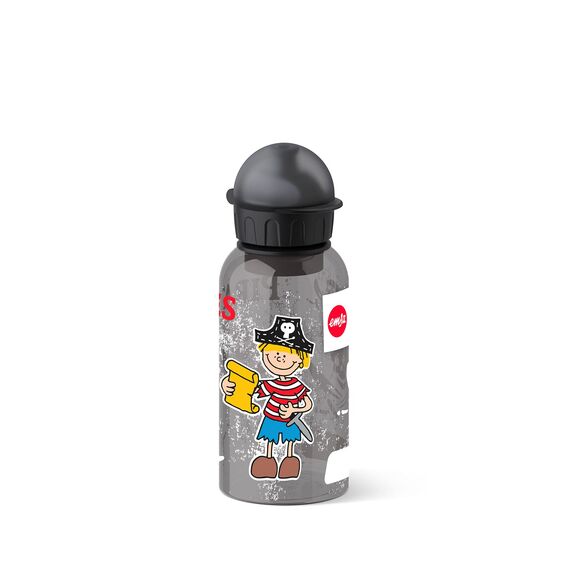 Emsa 518121 Kinder-Trinkflasche | 400 ml | Kids Pirate | Sicherheitsverschluss | 100 % dicht | BPA frei | hygienisch | Tritan, 7 x 7 x 18 cm