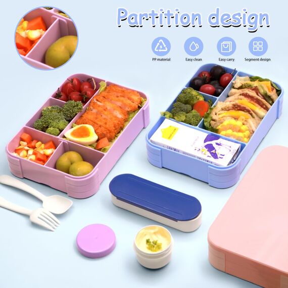 IJIAMY Brotdose Kinder mit Fächern, Bento Box Kinder, Auslaufsicher Lunchbox Kinder, Brotbox für Mädchen & Jungen, Snackbox, Perfekt für Schule, Kindergarten & Ausflüge