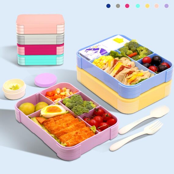 IJIAMY Brotdose Kinder mit Fächern, Bento Box Kinder, Auslaufsicher Lunchbox Kinder, Brotbox für Mädchen & Jungen, Snackbox, Perfekt für Schule, Kindergarten & Ausflüge